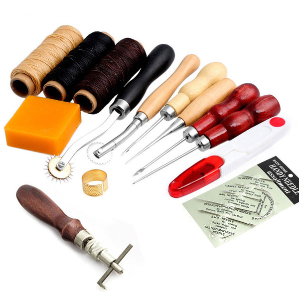 Leather Working & Sewing Tools Kit - Leather Tooling Kit with 72 Pcs for  Sewi