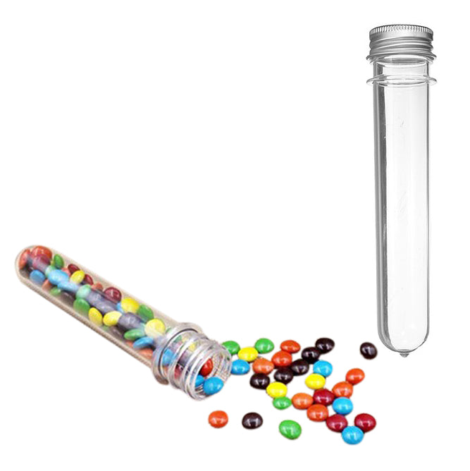 Kurtzy 25 Pcs (110 ml) Clear Plastic Test Tube Bead Storage Vial