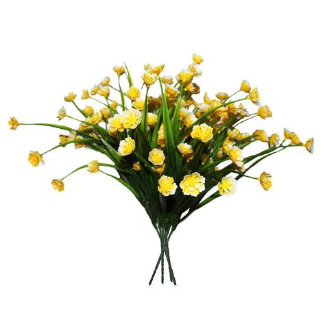 Artificial Flowers (4 Pack) - 38 cm (14.96?) L Bunch of Fake Yellow Daffodils with Stems - Plastic, Faux Greenery Shrub Plants for Floral Arrangements, Wedding/Home Decoration, DIY Arts and Crafts