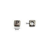 1000 Pack of Square Silver Alphabet Beads