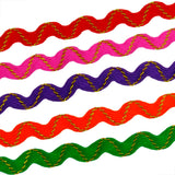 4m Ric Rac Ribbon 12 Rolls Fabric Edge Trim Ric-Rac Ribbon Braid Trimming Craft Ribbon Zig-Zag Flange Piping Cord Trim - Upholstery Edging Lace Trim, Saree Border, Draperies, Pillow, Scrapbooking, Paper Craft, Card Decorative Ribbon Trim