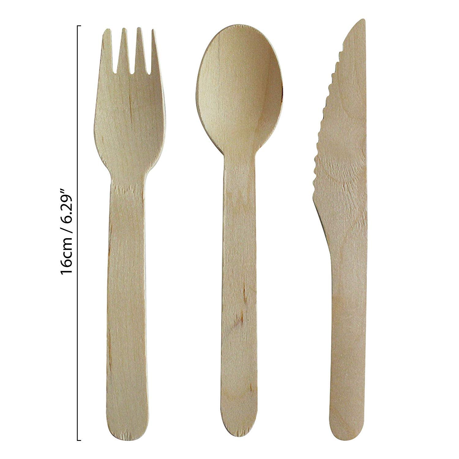 Huji Home Products. HUJI Eco-friendly Disposable Wooden Cutlery Set  Silverware (150 ct., Spoons, Forks & Knives) - HJ139KFS_1PK