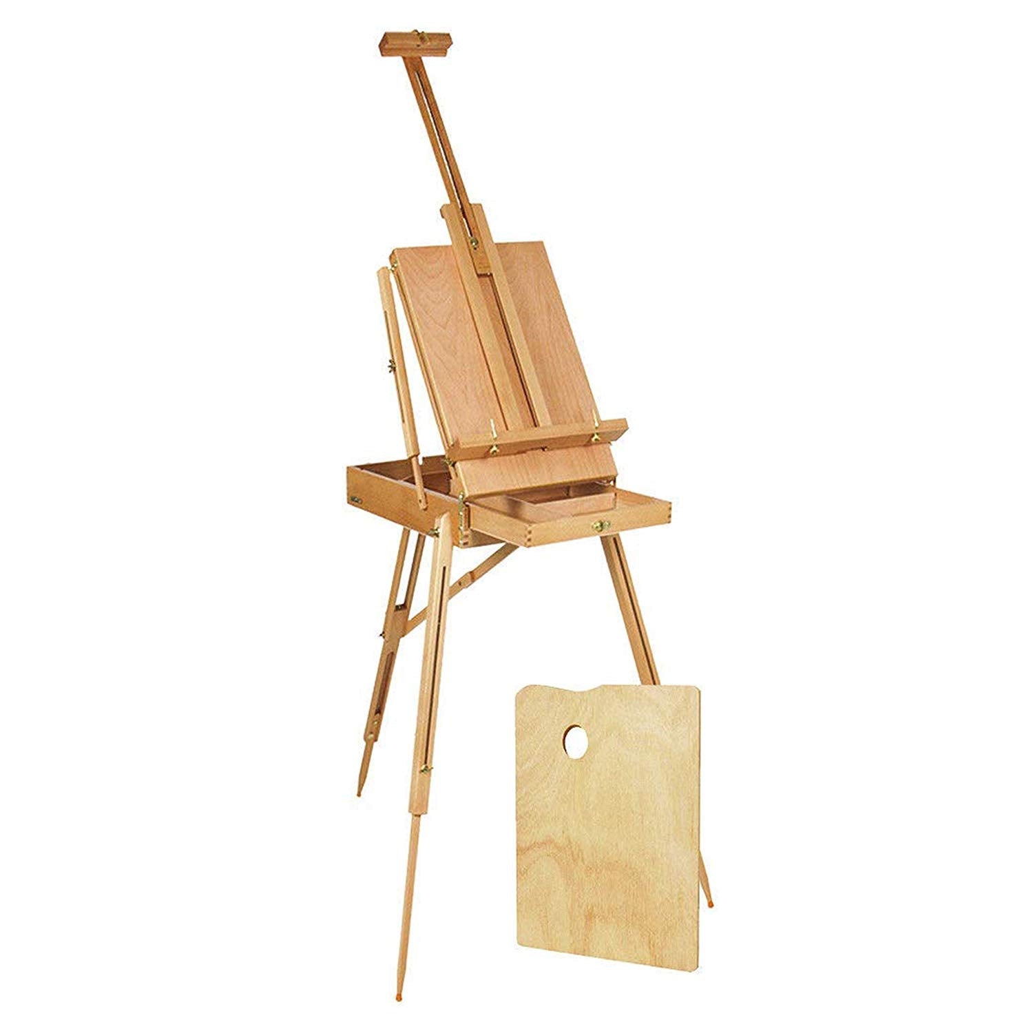 All-in-One French Easel Painting Set | 163-Piece Deluxe Artist Starter Kit  w/Wooden Field & Studio Sketch Box Easel for Adult, 100+ Professional