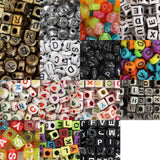 1100 Piece Assorted Alphabet Letter Bead Set in Plastic Storage Organisation Case by Kurtzy - Gold, White, Black and Multicolour Beads in Various Shapes and Sizes - Ultimate Jewellery Making Set Kit