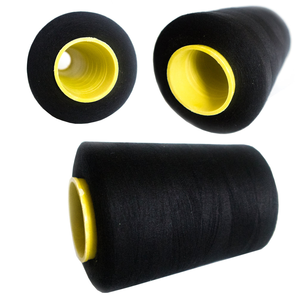 wennuo black polyester embroidery machine thread? large thread spool kit  5500 yard (5000m) for sewing and