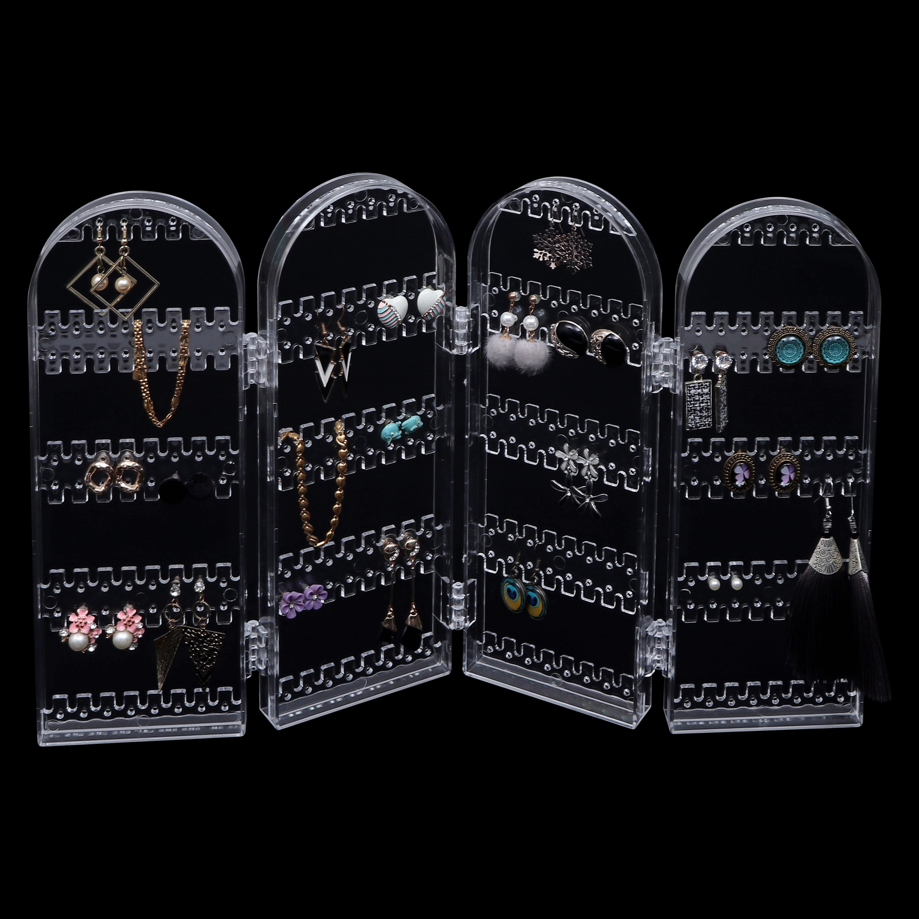 Necklace Jewelry Organizer With Folding Screen Design Acrylic Jewelry  Storage Box Holds Up Pairs Of Earrings  Fruugo IN