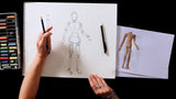 KURTZY 2 Pcs Wooden Mannequins - 12" Wooden Human Mannequins - Artist mannequin with stand - Wooden Artist Manikin for Art/body Drawing