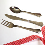 180pcs Silver Plastic Disposable and Reusable Cutlery