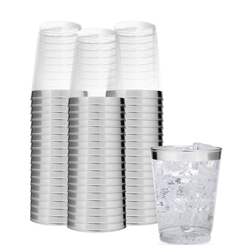 Gobelets en Plastique (300 ml) - 48 Pcs de Verres en Plastique - Verres à Boire pour Fêtes, Pique-nique, Mariage, Cocktails et Jus - Verre Plastique, Gobelets (11 oz)