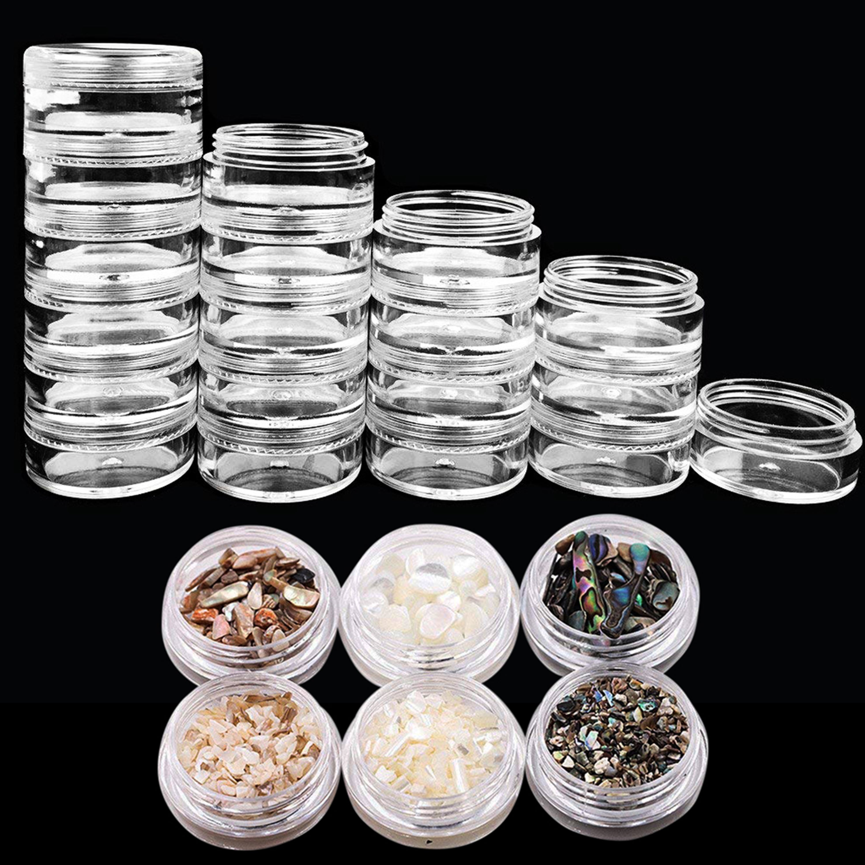 DecorRack 30 Plastic Mini Containers with Lids, 1oz, Craft Storage  Containers for Beads, Glitter, Slime, Paint Pots or Seed Storage, Small  Clear Empty